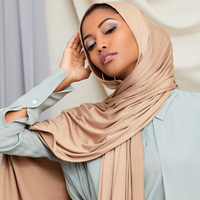 Hijab en jersey de coton de haute qualité, couleur unie, modal, pour femme musulmane