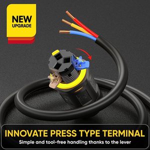 Khớp nối chống nước Greenway IP68 3 chân, thiết kế không cần ốc vít, đầu nối đực/cái, chất liệu tiếp xúc bằng đồng, dùng cho kết nối dây ngoài trời, chất liệu nylon - Product Image 4