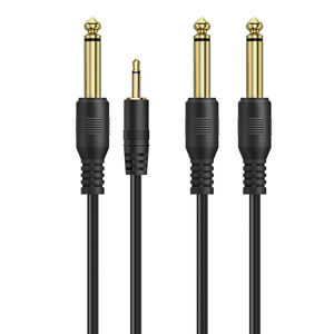 Câble d'extension de haut-parleur mono pour microphone mâle plaqué or 6.35 pour guitare Réduction du bruit Combinaison d'utilisation téléphonique - Product Image 6