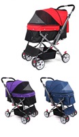 Poussette de voyage pliable de luxe pour animaux de compagnie, grande taille, quatre roues, haute qualité, pour chiens et chats