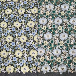Tissu <span class=keywords><strong>en</strong></span> dentelle florale soluble dans l'eau de haute qualité, écologique, 100% polyester, dentelle <span class=keywords><strong>guipure</strong></span> pour <span class=keywords><strong>robe</strong></span> de mariée, dentelle élégante - Product Image 2