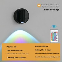 Lampu Dinding LED Mini Modern ABS Isi Ulang USB Sensor Kontrol Jarak Jauh Putih Hangat (3500K) untuk Rumah Kantor, Pemasangan di Dinding
