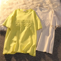 Nouvelle tendance col rond T-Shirt personnalisé pour femmes impression 3D en relief tissu tricoté respirant Logo personnalisé