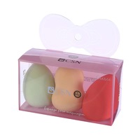 Éponge de maquillage PET transparente personnalisée boîte en plastique de houppette boîte d'emballage pliante pratique avec impression