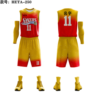 Maßgefertigtes Großhandels-Design Sublimations-Basketball-Trikot Basketball-Kinder-Sportwesten-Set Shirt Herren Basketball-Bekleidung Trikot-Set - Product Image 4