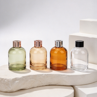 Diffuseur de parfum cylindrique en verre teinté, flacon vide rechargeable pour diffuseur à bâtonnets, pour décoration d'intérieur et aromathérapie