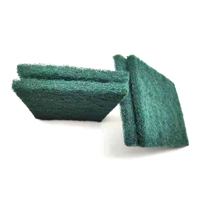 Tampon à récurer rectangulaire en nylon durable vert, non-tissé, abrasif, de dureté moyenne, personnalisable OEM