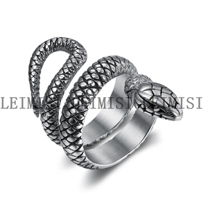 Anelli di <span class=keywords><strong>serpente</strong></span> in acciaio inox retrò alla moda Punk gotico gioielli in acciaio inox 18K oro nero <span class=keywords><strong>serpente</strong></span> misura 5 per le donne - Product Image 3