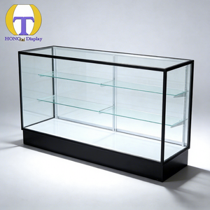Vetrina Espositiva Moderna per Negozi con Illuminazione LED, Design Ecologico, Base Bianca e Telaio in Alluminio Nero, Visione Completa - Product Image 4
