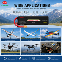بطارية ليثيوم أيون عالية التفريغ لطائرات الدرون FPV، 1000 مللي أمبير 3S 20C، متوفرة بكميات كبيرة وقابلة للتخصيص