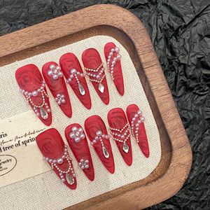 <span class=keywords><strong>Uñas</strong></span> Postizas <span class=keywords><strong>de</strong></span> Lujo TSZS, Largas y Medianas, con Diamantes 3D Brillantes, Hechas a Mano, Color Rojo para el Día <span class=keywords><strong>de</strong></span> <span class=keywords><strong>San</strong></span> <span class=keywords><strong>Valentín</strong></span>, Venta al por Mayor - Product Image 1