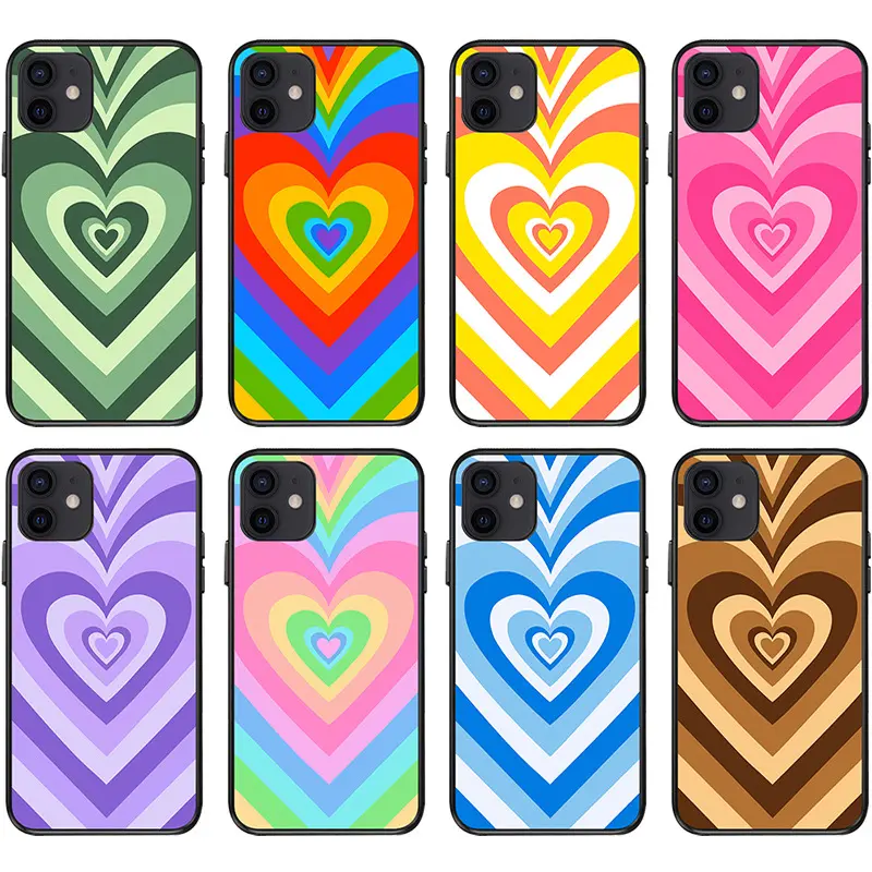 Custom Design Schilderen Art Swirl Hart Telefoon Case Voor Iphone 11 12 13 Pro Max X Xs Xr 7 8 plus Fundas