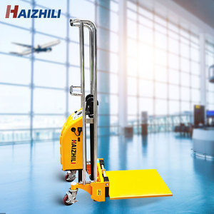 Haizhili Chariot élévateur <span class=keywords><strong>gerbeur</strong></span> semi-électrique pour <span class=keywords><strong>mini</strong></span> plate-forme de levage manuelle légère portable charge 400kg 1300mm - Product Image 1