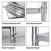 Table de travail en acier inoxydable 304 de 0,8, 1,0 et 1,2 m, conforme aux normes alimentaires, fournisseur du Shandong