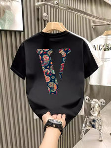 T-shirt da Uomo a Maniche Corte Joychuang Moda Estiva con Stampa Lettere Girocollo in Cotone Pesante Vestibilità Ampia di Tendenza per <span class=keywords><strong>Coppia</strong></span> - Product Image 5