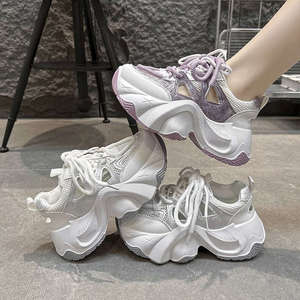 QLFashion Baskets respirantes polyvalentes pour femmes, Nouvelle collection automne, Style européen, Violet, Semelle épaisse, Rehaussement de hauteur 26 - Product Image 4