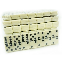Fournisseur chinois de jeu de dominos classique, jeu de dominos en boîte en plastique, dominos double six avec spinner doré