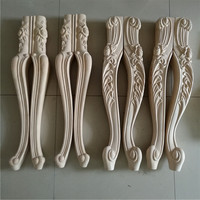 Pieds de meubles en bois massif de style européen sculptés CNC, non finis, pour table et canapé, salle à manger
