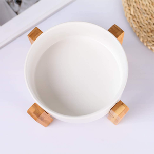 Dibuat Di Cina Grosir Mangkuk Pengumpan Hewan Peliharaan Kualitas Superior dengan Dudukan Bambu - Product Image 4