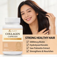 Kangherb OEM ODM Collagène, Vitamine C et Protéines pour la Croissance des Cheveux et des Ongles, Soins de Santé, 120 Capsules de Collagène