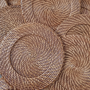 Bohemian Handwoven Bamboo Charger Plate Eco Rustic Biodegradable <b>Dishwasher</b> Safe Mat Lid Dining <b>Table</b> Restaurant Hotel Wedding - Product Image 2