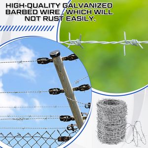 Alambre de púas Leifide de 500 pies, calibre 16, acero galvanizado para cercas y manualidades - Product Image 5