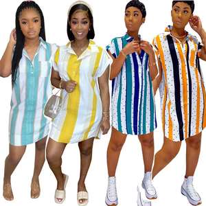 Abito estivo da donna con stampa digitale a pois a maniche corte Casual da donna <span class=keywords><strong>abbigliamento</strong></span> donna con stampa digitale a pois - Product Image 1