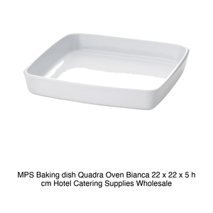 จานอบทรงสี่เหลี่ยม 22 × 22 ซม. สูง 5 ซม. สีขาว Mps - Product Image 2