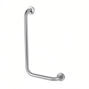 Main courante d'angle avec poteau gauche 73 cm en acier inoxydable pour la sécurité et le soutien - Product Image 2