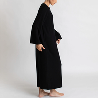 Pulls en cachemire noir personnalisés Robes mi-longues élégantes grande taille pour femmes Pull décontracté ample pour dames