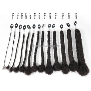 Anna 0.2cm sang trọng 100% tóc con người lồng vào nhau xoăn locs <span class=keywords><strong>Micro</strong></span> Inter locs phần mở rộng với xoăn kết thúc - Product Image 6