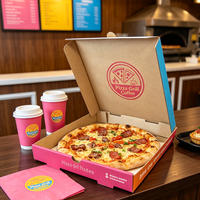 Boîte à pizza SP4875 en gros d'usine, 12 et 16 pouces, sur mesure, en carton ondulé, avec pelliculage mat et gaufrage, portable pour plats à emporter