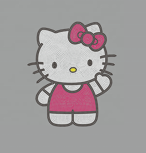 New Design Hello Cat Hotfix <strong>Rhinestone</strong> <strong>Transfer</strong> Template Portrait Iron on Bling <strong>Rhinestone</strong> Hot-fix <strong>Heat</strong> <strong>Transfer</strong> for Hoodie - Product Image 4