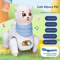 Jouet lumineux et musical, à tirer, pour l'apprentissage de la tête levée, chasse électrique, entraînement à la marche à quatre pattes, animal mignon (Alpaca - Boîte couleur)
