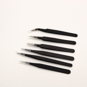 Ensemble de 2 pinces à épiler pointues et courbées en acier inoxydable épaissi noir pour extensions de cils, pinces à épiler pour enlever les poils - Product Image 5