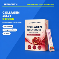 LIFEWORTH Collagene in Stick con Etichetta Privata, Peptidi di Pesce, Vitamina C, Melograno, 10 ODM GMP ISO