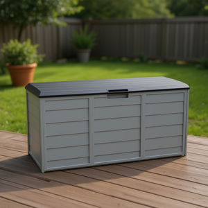 Coffre de rangement extérieur en plastique 75 gal avec serrure pour outils, coussins, jouets, sièges - Product Image 2