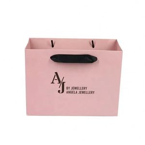 Custom Printing Logo Eco-friendly Fashion Shopping Clothing Gift Pink White Luxury White Cardboard Paper Bag With Handles - Product Image 1