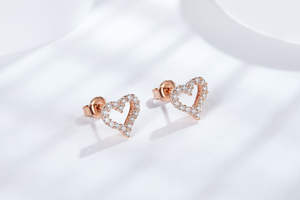 Boucles d'oreilles Ruizuan en argent sterling, bijoux de mode, cœur pour femmes, boucles d'oreilles en moissanite, USA - Product Image 5