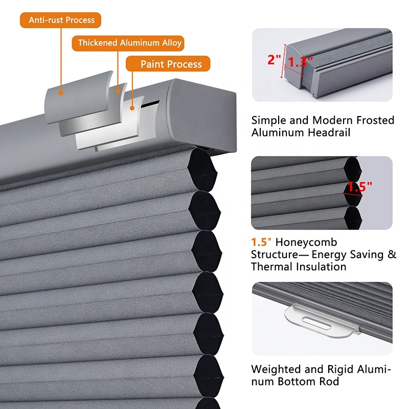 Modern UV Protection Blackout Curtain Honeycomb Blinds Cellular Shades · image 5