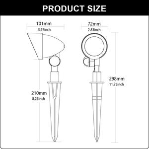 Lampes LED paysagères basse tension, lot de 6, étanches <span class=keywords><strong>IP65</strong></span>, spots réglables, homologuées ETL, 12V 24V, éclairage extérieur pour terrasse et jardin - Product Image 3