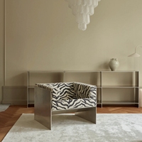 Fauteuil de loisirs classique 10:05 par Medieval Niche Designer, style industriel Bauhaus, canapé rétro en acier inoxydable pour salon