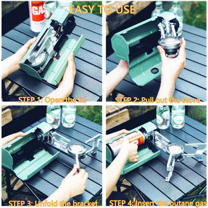 Réchauds à gaz portables pliables miniatures du fabricant, ultralégers, coupe-vent, nouveau design, équipement de camping en plein air, cuisine, pique-niques, voyages - Product Image 6