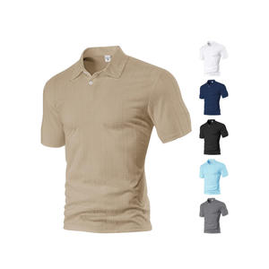 Polo para Hombre, Verano, Delgado, Color Sólido, Manga Corta, 100% Poliéster, Transpirable, Informal, con Etiqueta, Talla M - Product Image 1
