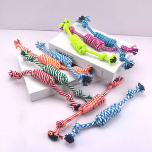 Giocattolo per cani in corda di cotone a doppio nodo, ecologico, in pronta consegna, molto venduto, per il gioco del tiro alla fune, con nodo in corda. - Product Image 2