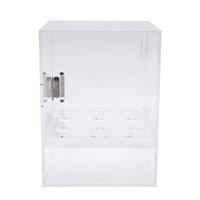 Armoire à cornet de crème glacée 9 trous support de cône de gaufre rouleau d'oeuf clair vitrine en acrylique Transparent avec porte