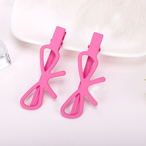 Pinza de pelo de metal con forma de lazo, pinza de pico de pato para mujer, uso diario, accesorios para el cabello coloridos, venta al por mayor - Product Image 4
