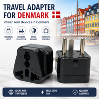 Adaptateur universel en cuivre pour prise de courant danoise, norme européenne à trois broches, 10A 250V, WD-20