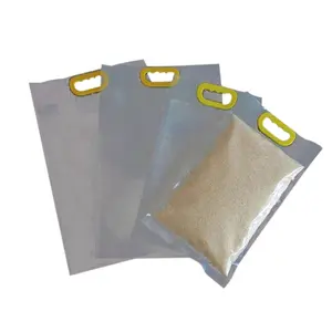 Manufacturer spot transparent vacuum nylon food rice packaging plastic bags with handle