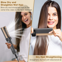 Sèche-cheveux lisseur 2-en-1 populaire à air chaud 110000 tr/min 1500W, séchage rapide et lissage des cheveux humides, avec fonction boucleur